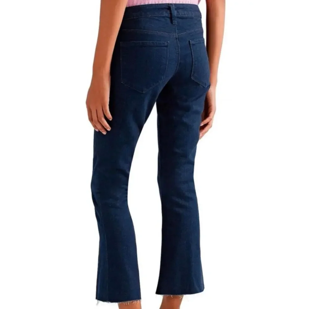 L’Agence Charlie Cropped Flare Low Rise Indigo Dark Wash Jeans 27